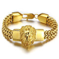 Hip Hop Stainless Steel Jewelry Lion Head Silver Jewelry Bracelet